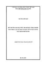 Bồi thường khi nhà nước thu hồi đất nông nghiệp theo pháp luật đất đai từ thực tiễn huyện thanh trì, thành phố hà nội