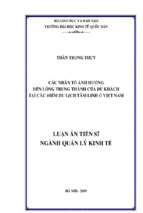 Các nhân tố ảnh hưởng đến lòng trung thành của du khách tại các điểm du lịch tâm linh ở việt nam