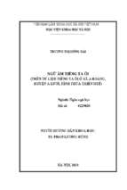 Ngữ âm tiếng ta ôi (trên tư liệu tiếng ta ôi ở xã a roàng, huyện a lưới, tỉnh thừa thiên huế)