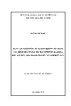 đánh giá sự hài lòng về dịch vụ khám chữa bệnh của bệnh nhân ngoại trú tại bệnh viện đa khoa khu vực hóc môn, thành phố hồ chí minh hiện nay