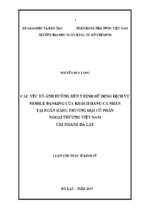 Các yếu tố ảnh hưởng đến ý định sử dụng dịch vụ mobile banking của khách hàng cá nhân tại ngân hàng thương mại cổ phần ngoại thương việt nam chi nhánh đà lạt
