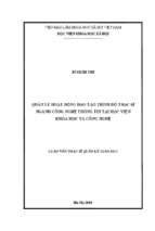 Quản lý hoạt động đào tạo trình độ thạc sĩ ngành công nghệ thông tin tại học viện khoa học và công nghệ