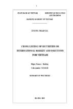 Niêm yết chéo chứng khoán trên thị trường quốc tế và giải pháp cho việt nam tt tiếng anh
