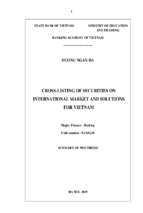 Niêm yết chéo chứng khoán trên thị trường quốc tế và giải pháp cho việt nam tt tiếng anh