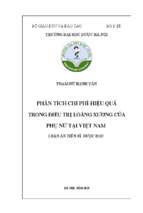 Phân tích chi phí hiệu quả trong điều trị loãng xương của phụ nữ tại việt nam