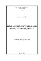 Trách nhiệm hình sự của pháp nhân trong luật hình sự việt nam