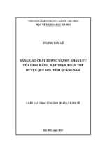 Nâng cao chất lượng nguồn nhân lực của khối đảng, mặt trận, đoàn thể huyện quế sơn, tỉnh quảng nam