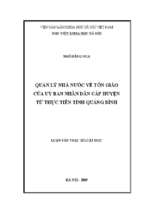 Quản lý nhà nước về tôn giáo của unbd cấp huyện từ thực tiễn tỉnh quảng bình