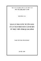 Quản lý nhà nước về tôn giáo của unbd cấp huyện từ thực tiễn tỉnh quảng bình