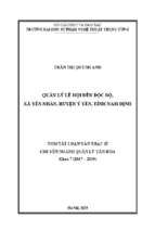 Quản lý lễ hội đền độc bộ, xã yên nhân, huyện ý yên, tỉnh nam định