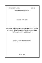 Hiệu quả tăng cường vi chất vào thực phẩm đến tình trạng dinh dưỡng của học sinh tiểu học huyện nghĩa đàn