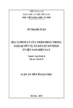 địa vị pháp lý của thẩm phán trong giải quyết vụ án dân sự sơ thẩm ở việt nam hiện nay tt