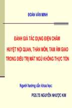 đánh giá tác dụng điện châm huyệt nội quan, thần môn, tam âm giao trong điều trị mất ngủ không thực tổn