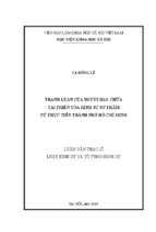 Tranh luận của người bào chữa tại phiên tòa hình sự sơ thẩm từ thực tiễn thành phố hồ chí minh