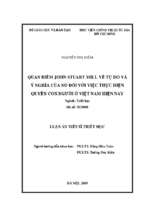 Quan điểm của j.s.mill về tự do và ý nghĩa của nó đối với việc thực hiện quyền con người ở việt nam hiện nay