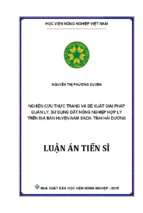 Nghiên cứu thực trạng và đề xuất giải pháp quản lý, sử dụng đất nông nghiệp hợp lý trên địa bàn huyện nam sách, tỉnh hải dương