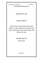 Quản lý nhà nước đối với doanh nghiệp fdi trong khu công nghiệp thuộc vùng kinh tế trọng điểm bắc bộ việt nam