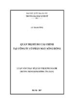 Quản trị rủi ro tài chính tại công ty cổ phần may sông hồng