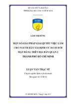 Một số giải pháp giải quyết việc làm cho người dân tái định cư do di dời mặt bằng