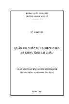 Quản trị nhân sự tại bệnh viện đa khoa tỉnh lai châu