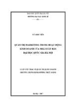 Quản trị marketing trong hoạt động kinh doanh của nhà xuất bản đại học quốc gia hà nội