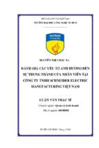 đánh giá các yếu tố ảnh hưởng đến sự trung thành của nhân viên