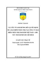 Các yếu tố ảnh hưởng đến quyết định mua sản phẩm bảo hiểm nhân thọ tại công ty bảo hiểm nhân thọ dai – ichi việt nam – khu vực thành phố hồ chí minh