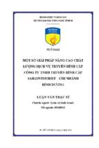 Một số giải pháp nâng cao chất lượng dịch vụ truyền hình cáp công ty tnhh truyền hình cáp