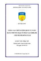 Nâng cao chất lượng dịch vụ ngân hàng thương mại cổ phần sacombank – chi nhánh đồng xoài
