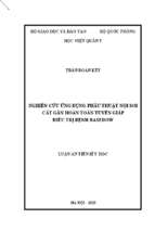 Nghiên cứu ứng dụng phẫu thuật nội soi cắt gần hoàn toàn tuyến giáp điều trị bệnh basedow