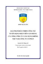 Giải pháp hoàn thiện công tác tuyển dụng nhân viên văn phòng của tổng công ty cảng hàng không