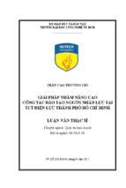 Giải pháp nhằm nâng cao công tác đào tạo nguồn nhân lực tại tổng công ty điện lực thành phố hồ chí minh