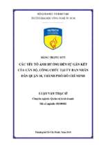 Các yếu tố ảnh hưởng đến sự gắn kết của cán bộ, công chức tại ủy ban nhân dân quận 10