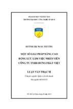 Một số giải pháp nâng cao động lực làm việc nhân viên công ty tnhh hưng phát việt