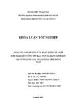 đánh giá ảnh hưởng của hoạt động du lịch sinh thái đến công tác bảo tồn đa dạng sinh học tại vườn quốc gia tràm chim