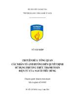 Các yếu tố ảnh hưởng đến quyết định sử dụng phương thức thanh toán điện tử của người tiêu dùng