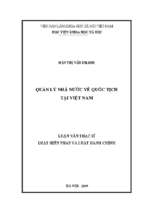 Luận văn quản lý nhà nước về quốc tịch tại việt nam