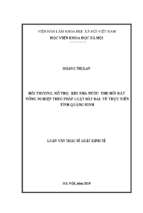 Luận văn bồi thường, hỗ trợ khi nhà nước thu hồi đất nông nghiệp theo pháp luật đất đai từ thực tiễn tỉnh quảng ninh