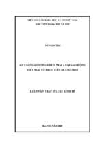 Luận văn an toàn lao động theo pháp luật lao động việt nam từ thực tiễn quảng ninh