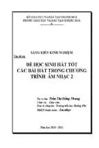 Skkn để học sinh hát tốt các bài hát trong chương trình  âm nhạc lớp 2