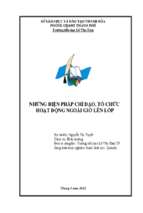 Skkn những biện pháp chỉ đạo, tổ chức hoạt động ngoài giờ lên lớp ở trường tiểu học