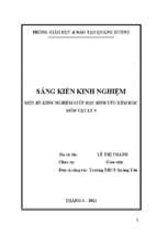 Skkn một số kinh nghiệm giúp học sinh yếu kém học môn vật lý