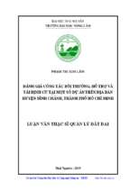 đánh giá công tác bồi thường, hỗ trợ và tái định cư tại một số dự án trên địa bàn huyện bình chánh, thành phố hồ chí minh