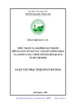 Thực trạng và giải pháp đẩy nhanh tiến độ đăng ký đất đai, cấp giấy chứng nhận và lập hồ sơ đia chính trên địa bàn quận 8, thành phố hồ chí minh