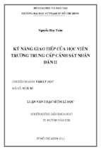 Kỹ năng giao tiếp của học viên trường trung cấp cảnh sát nhân dân ii