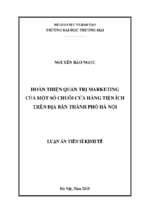 Hoàn thiện quản trị marketing của một số chuỗi cửa hàng tiện ích trên địa bàn thành phố hà nội