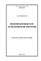 Thực hiện pháp luật về hòa giải ở cơ sở   qua thực tiễn huyện hoài đức, thành phố hà nội