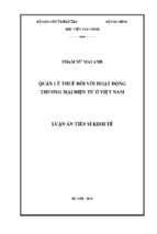 Quản lý thuế đối với hoạt động thương mại điện tử ở việt nam