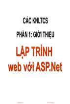 Bài giảng Lập trình web với ASP