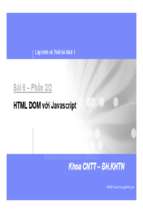 Thiết kế & Lập trình Web 1_HTML DOM VỚI JAVASCRIPT